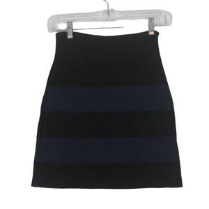 BCBG Maxazria Sexy Black Blue Stripes Bandage Skirt, BCBGMaxazria, size M‎